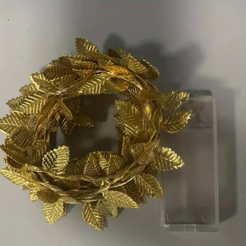 Luz Led Guirnalda Decorativa Con Hojas Doradas - Imagen 6