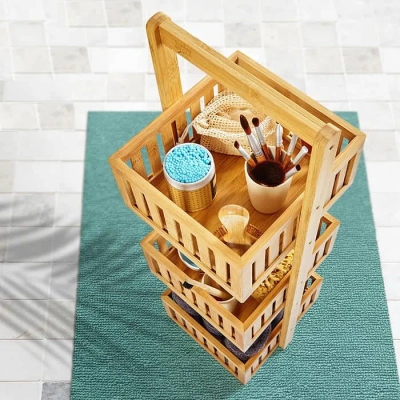 Organizador de 3 niveles madera bambú - Imagen 2