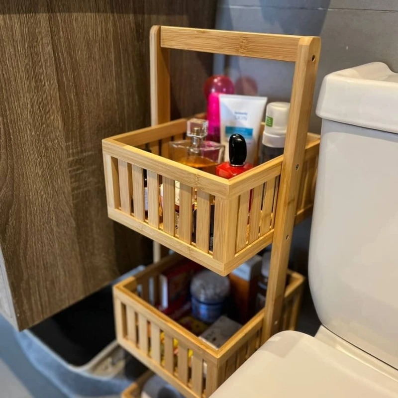 Organizador de 3 niveles madera bambú - Imagen 3