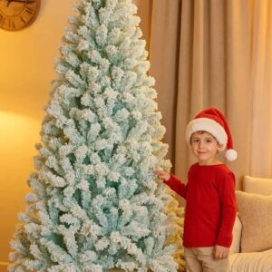 Árbol de navidad verde pastel nevado 120cm