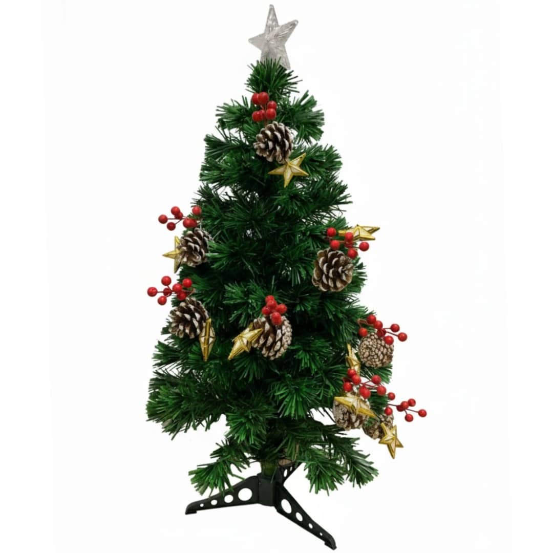 Árbol de navidad con adornos y luces - Imagen 2