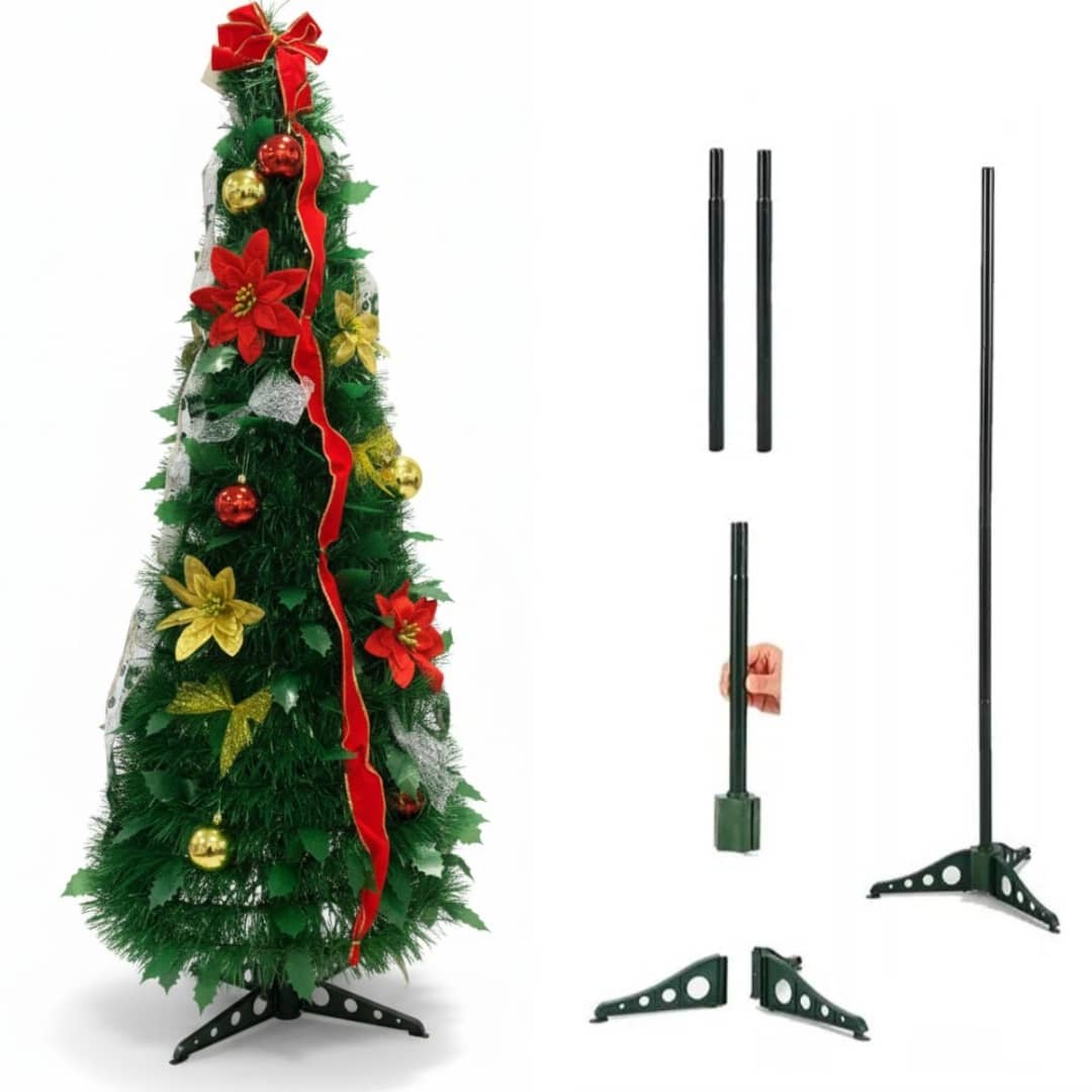 Árbol de navidad espiral plegable decorado - Imagen 4