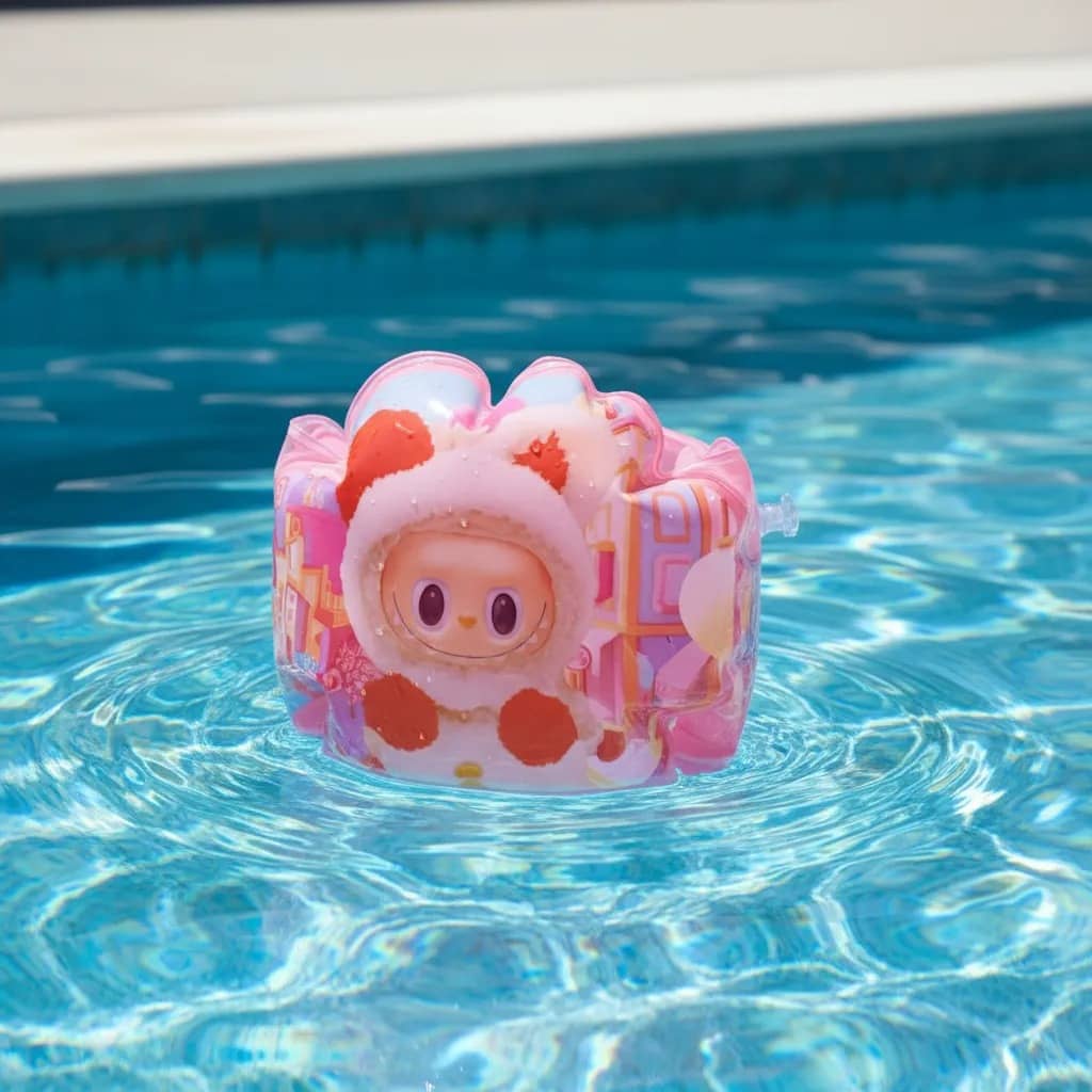 Alitas flotadores inflables Labubu rosa 2pcs. - Imagen 2