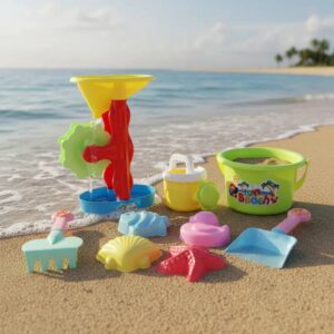 Set De Juguetes De Playa Con Molino + 8 Accesorios