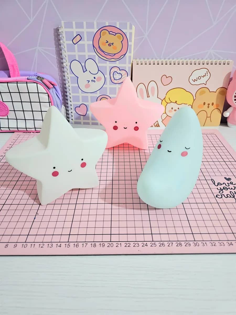 Lampara Veladora De Mesa Infantil Delicada Luna Nube Corazon