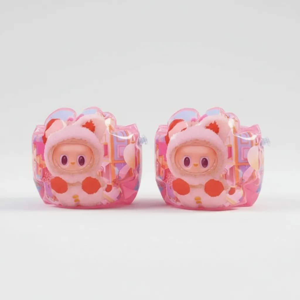 Alitas flotadores inflables Labubu rosa 2pcs. - Imagen 4