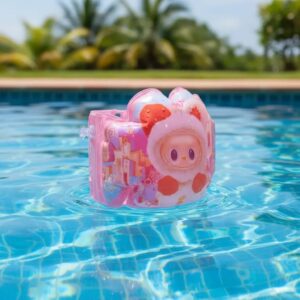 Alitas flotadores inflables Labubu rosa 2pcs.