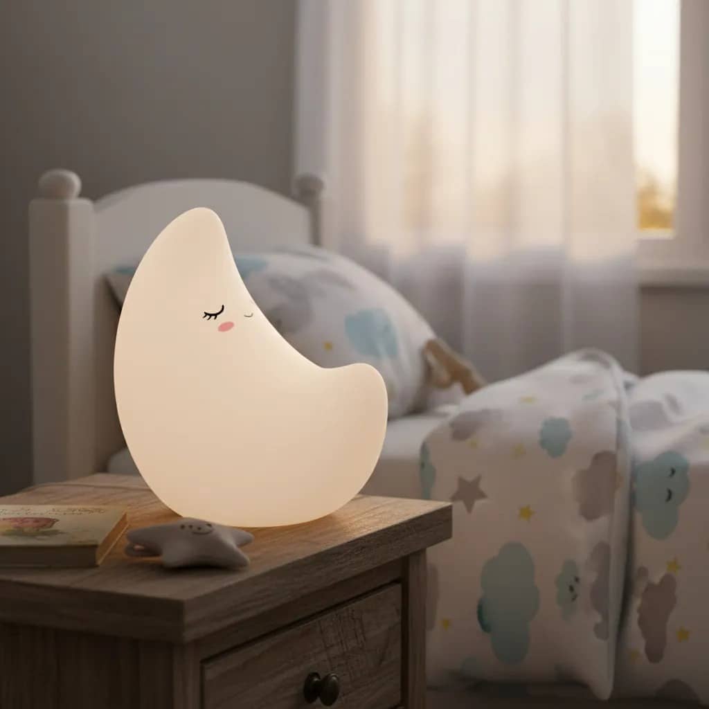 Lampara Veladora De Mesa Infantil Delicada Luna Nube Corazon - Imagen 3