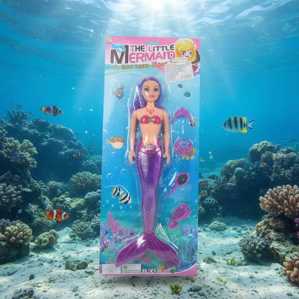 Muñeca Juguete Sirena Con Luz, Sonido Y Accesorios 65cm - Imagen 5