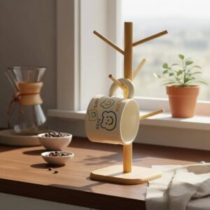 Soporte de tazas estilo árbol de bambú