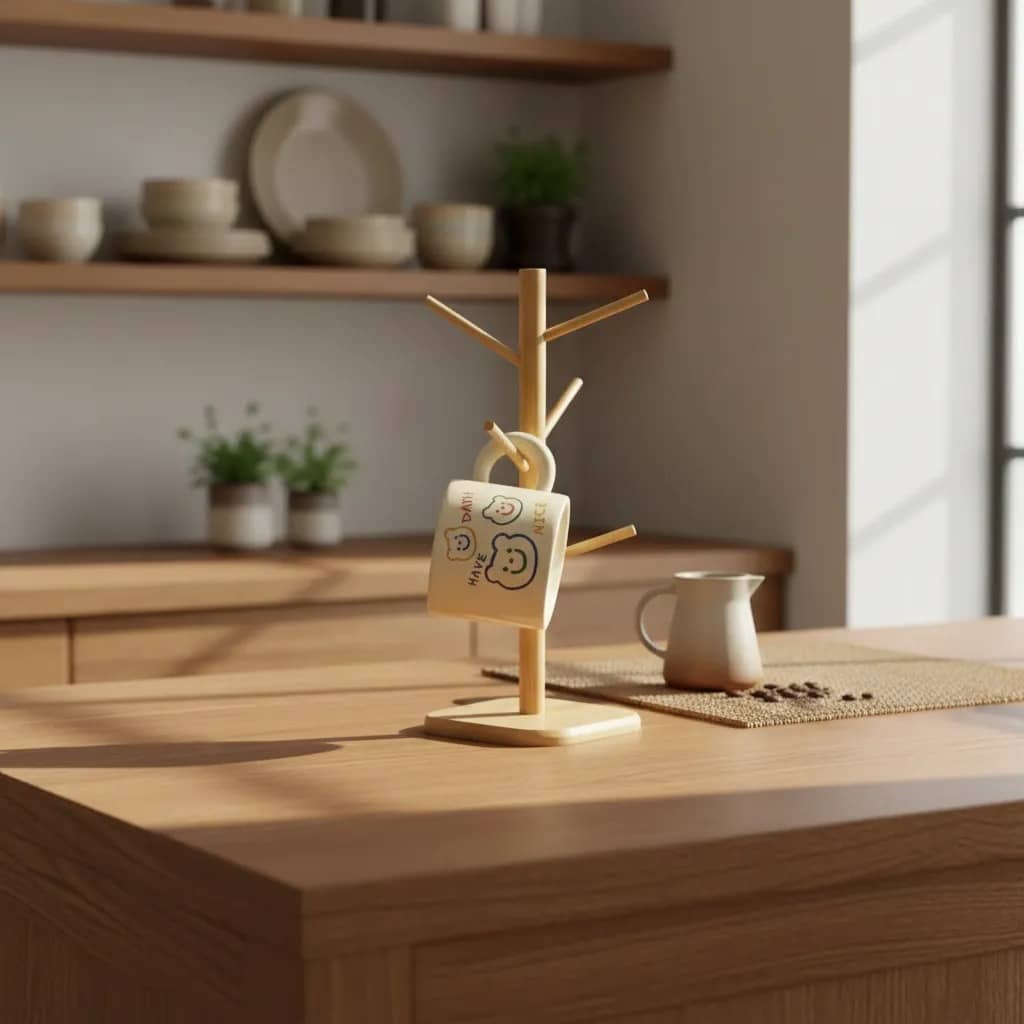 Soporte de tazas estilo árbol de bambú - Imagen 2