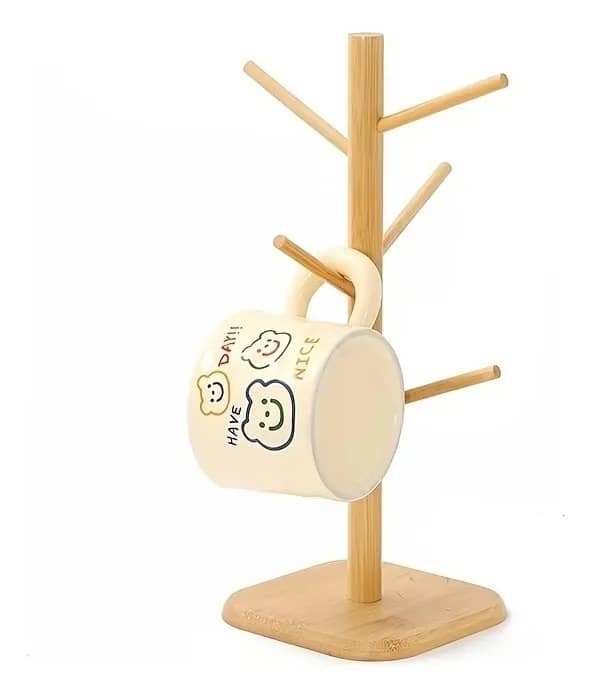 Soporte de tazas estilo árbol de bambú - Imagen 3