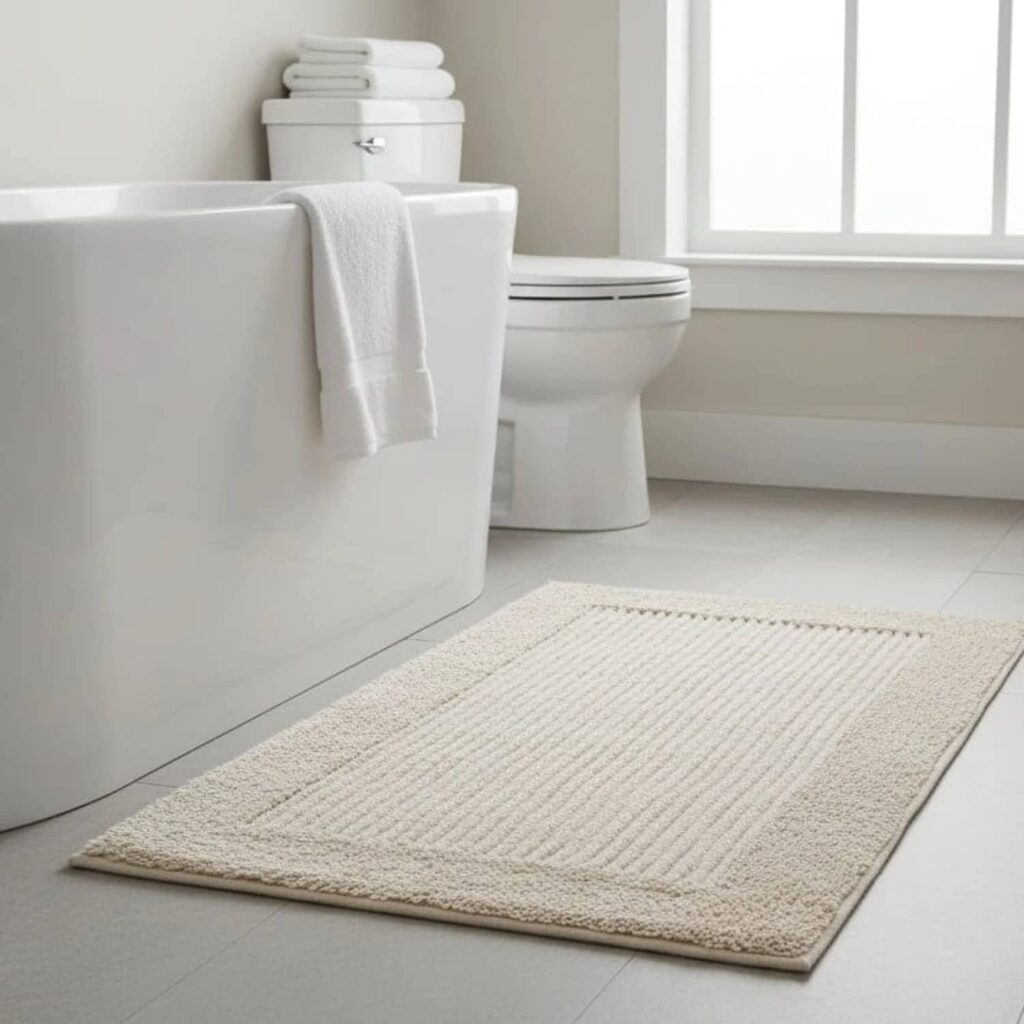 Alfombra de baño algodón 50x80cm – beige