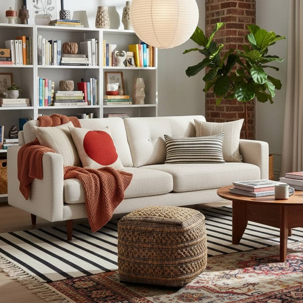 Puff almohadón de piso tejido de yute 40cm - Imagen 2