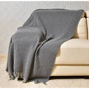 Manta para sillón y cama algodón Grafito 180x130cm