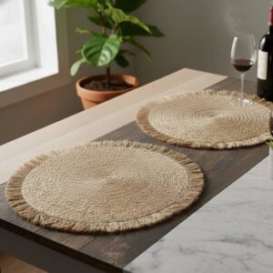 Individual redondo de yute