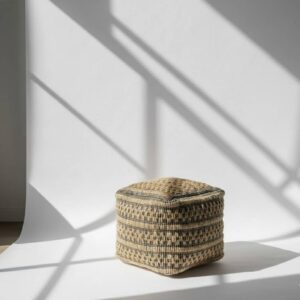 Puff almohadón de piso tejido de yute 40cm