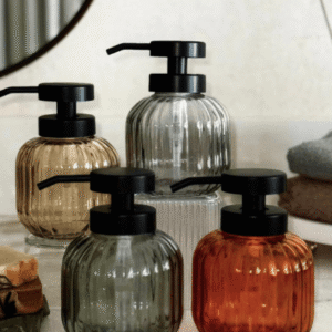 Dispensador de jabón de vidrio vintage