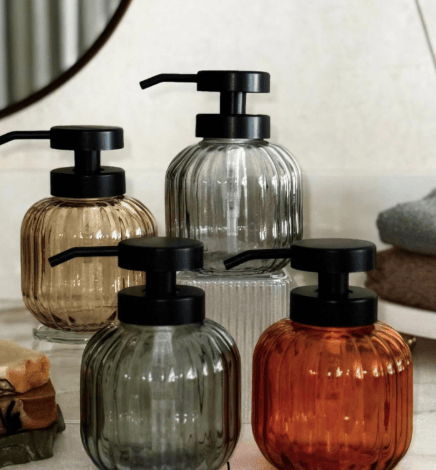 Dispensador de jabón de vidrio vintage