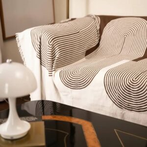 Manta para sillón y cama con diseños semicírculo marrón