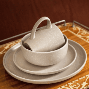 Juego de vajilla cerámica 16 piezas beige