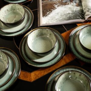 Juego de vajilla cerámica 18 piezas verde