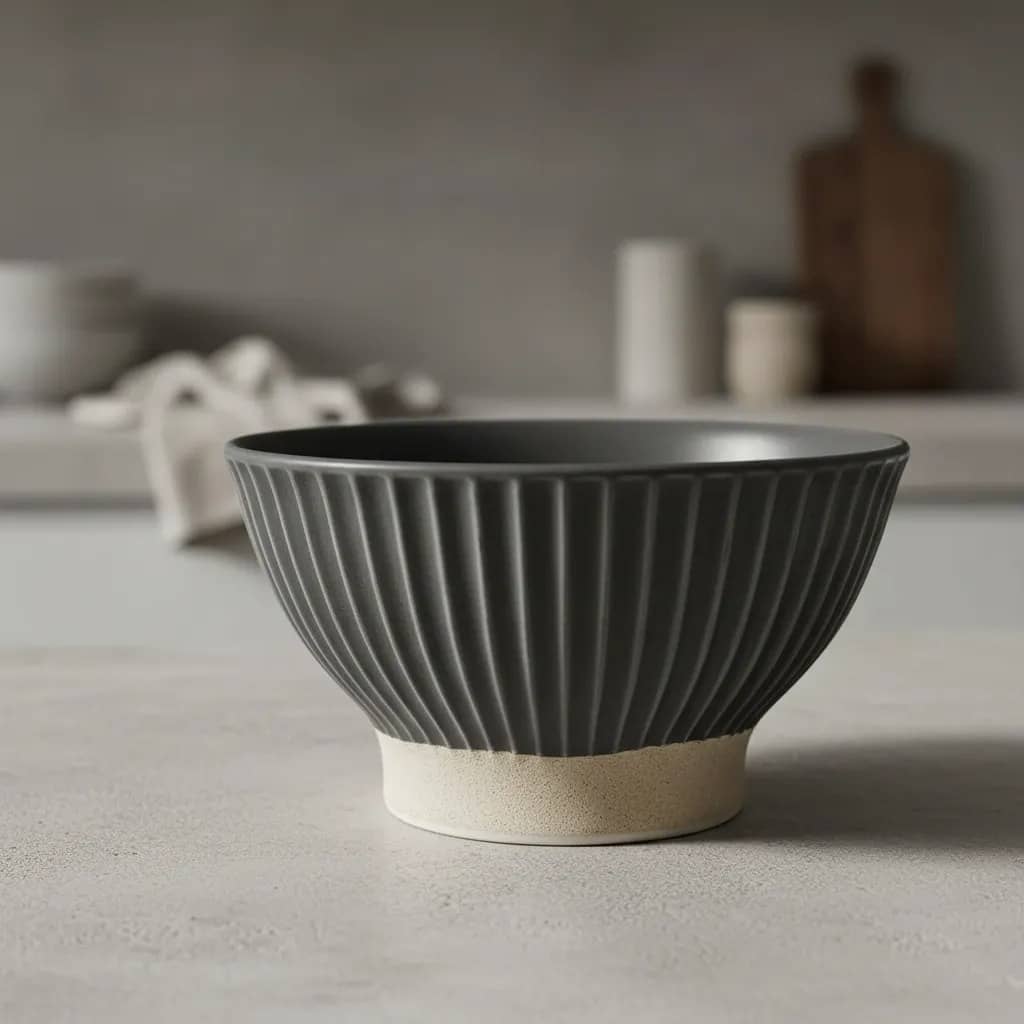 Bowl De Cerámica Acanalado Rustico - Imagen 4