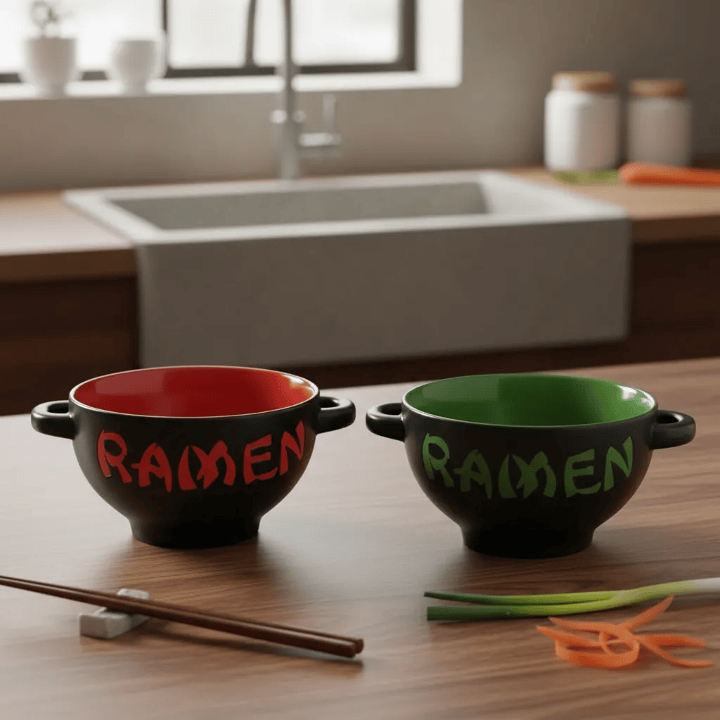 Bowl De Cerámica Con Asas Ramen - Imagen 2
