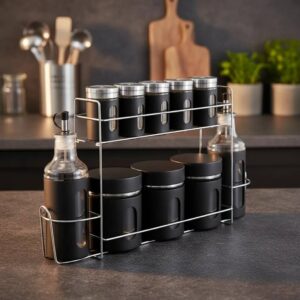 Set de condimenteros con soporte 10pcs