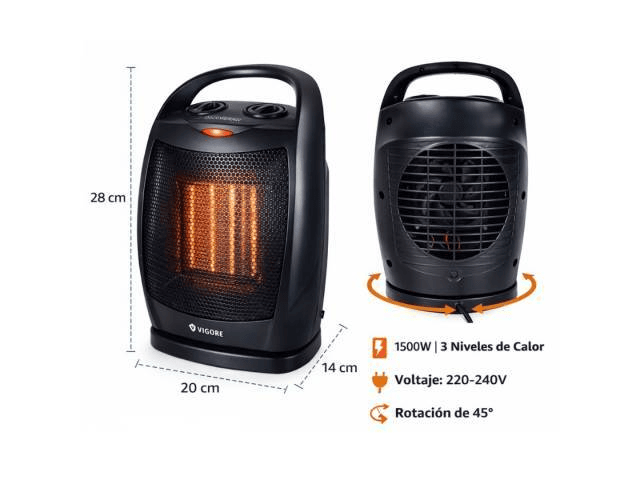 Calentador estufa eléctrica oscilante 1500W - Imagen 2