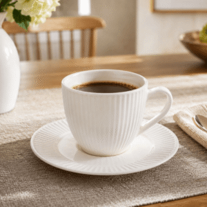 Set de tazas con platos de cerámica