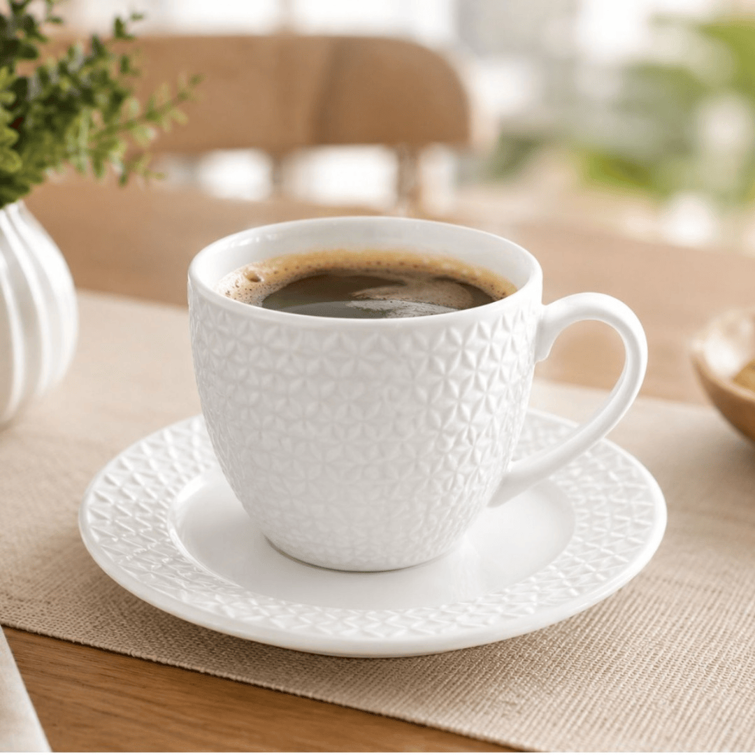 Set de tazas con platos de cerámica - Imagen 2