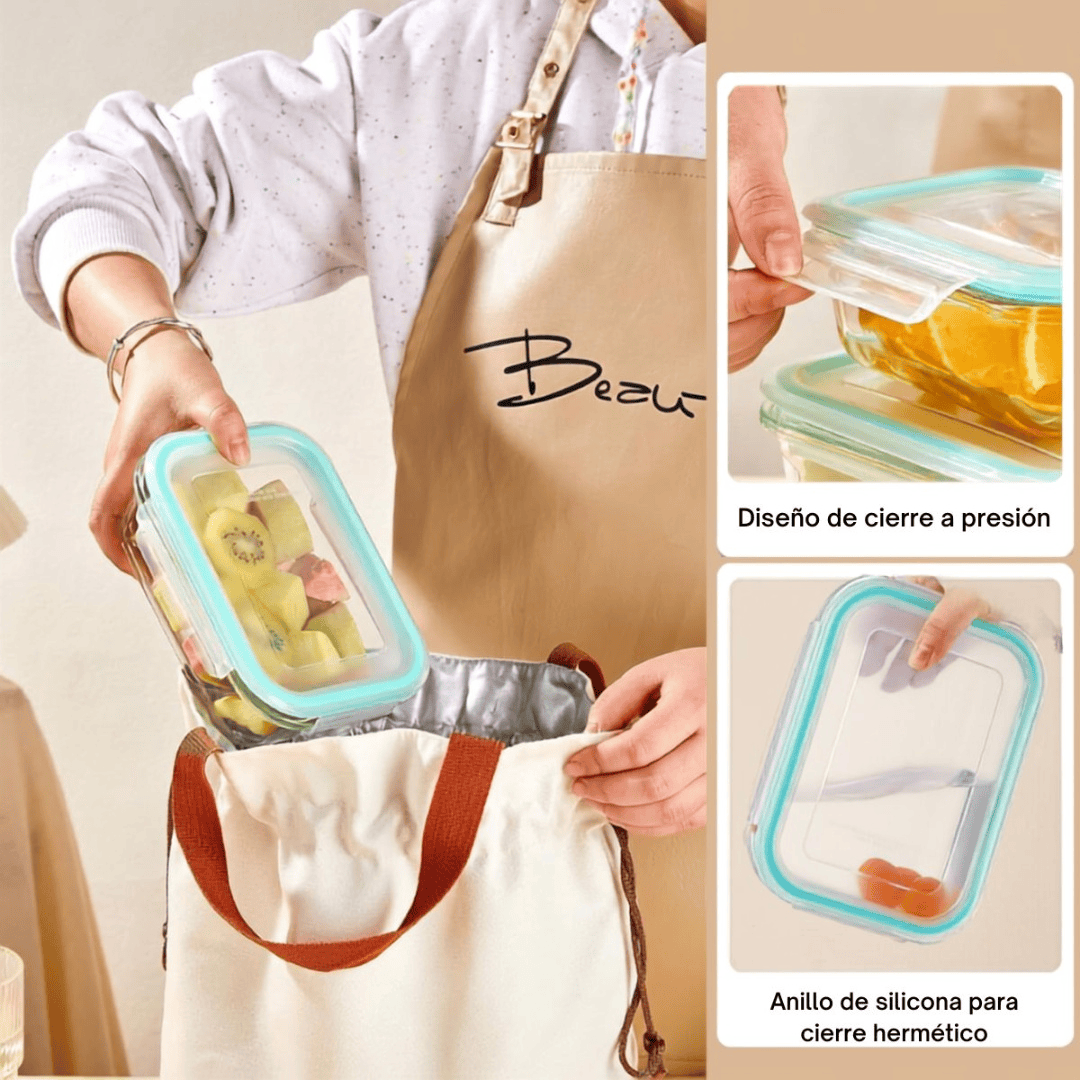 Set de 3 Recipientes Herméticos de Vidrio - Imagen 2