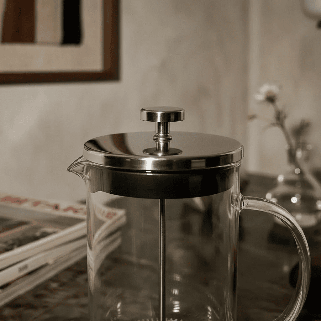 Cafetera Prensa Francesa De Vidrio Y Acero Inoxidable - Imagen 2