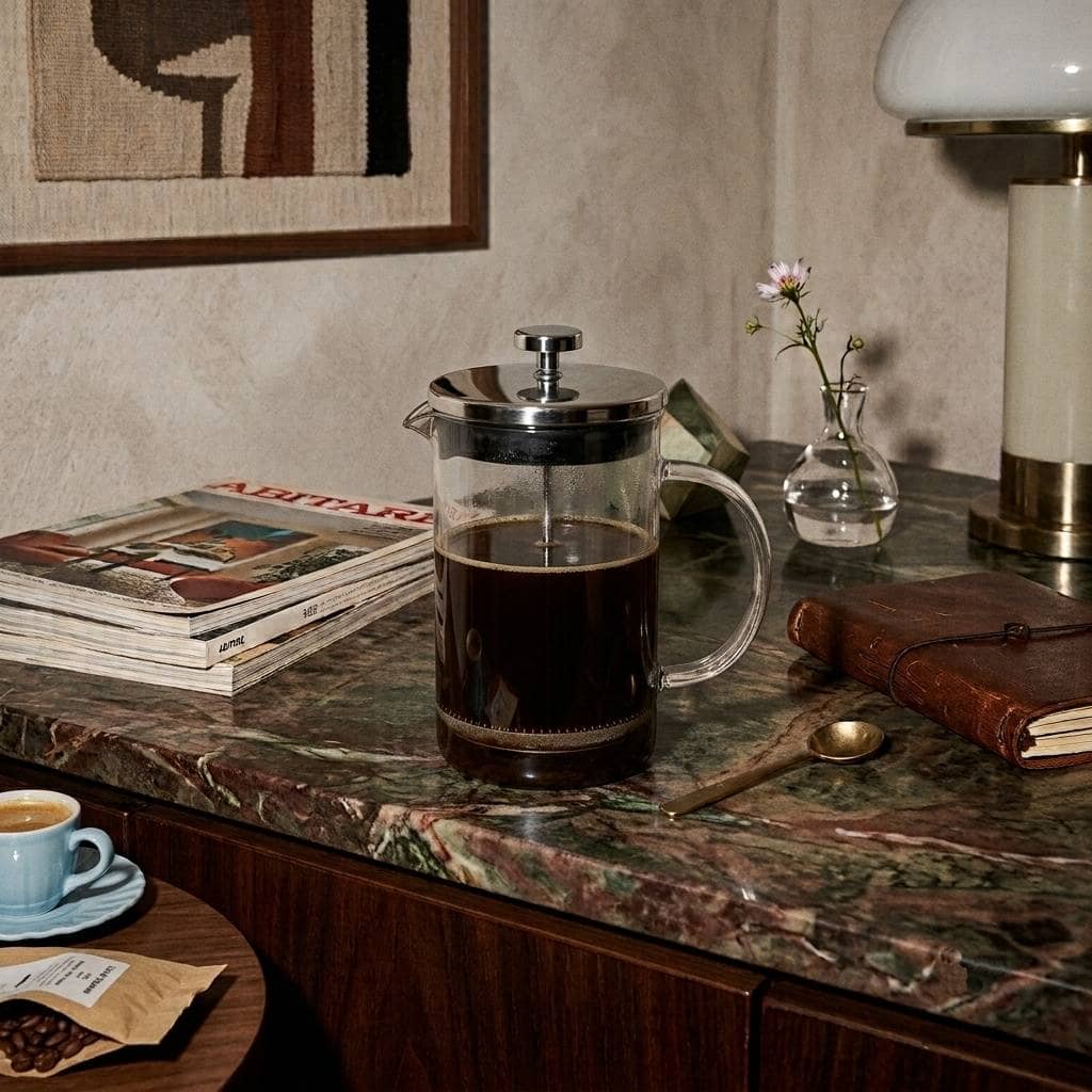 Cafetera Prensa Francesa De Vidrio Y Acero Inoxidable - Imagen 4