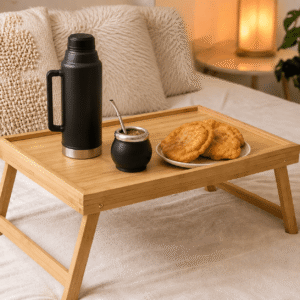 Mesa De Desayuno De Bambú Plegable Grande
