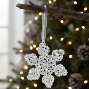 Adorno Copo de navidad colgante con brillos 8cm