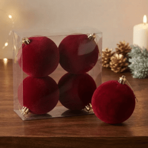 Chirimbolos de navidad aterciopelados x4