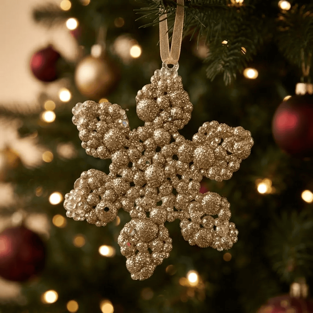 Adorno Copo de navidad colgante con brillos 8cm - Imagen 4