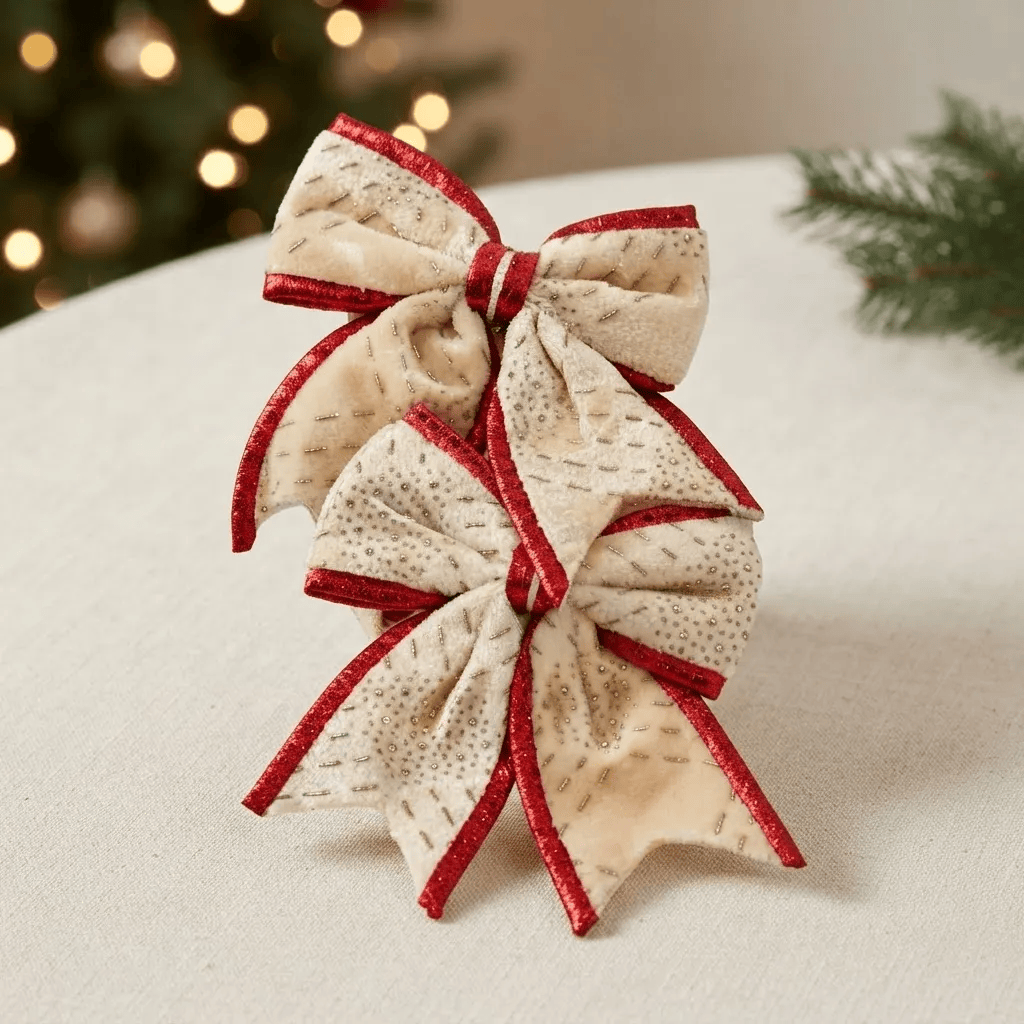 Moñas Aterciopeladas Adorno navideño - Imagen 2