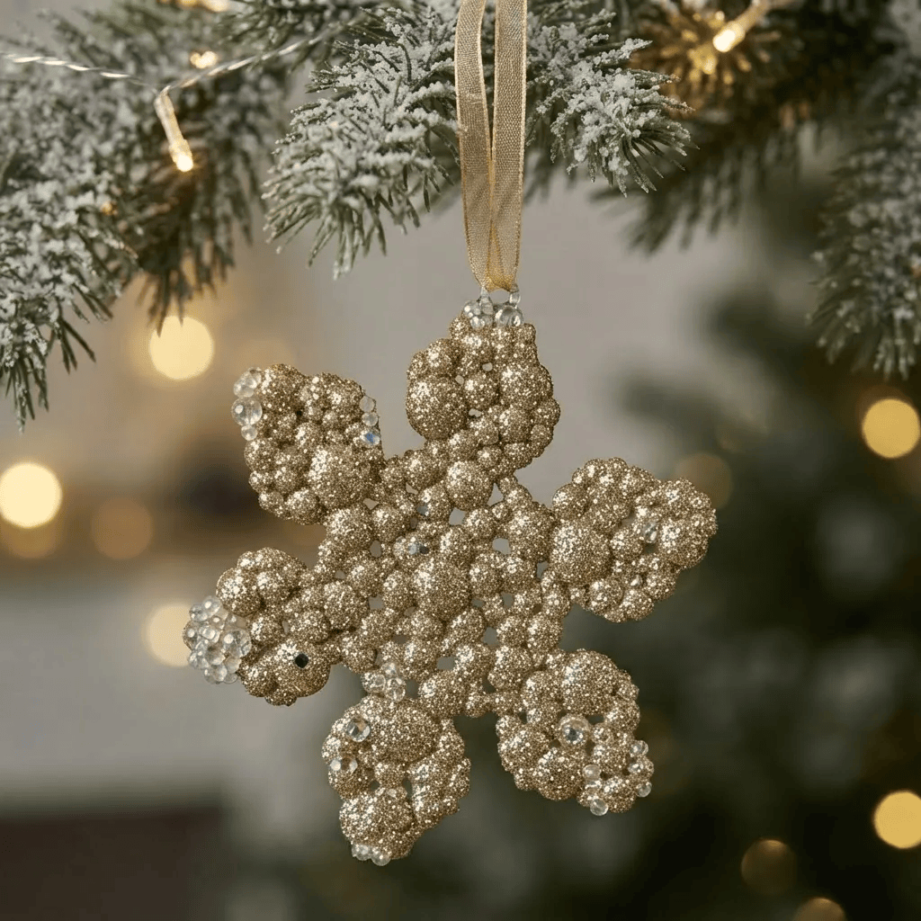 Adorno Copo de navidad colgante con brillos 8cm - Imagen 5