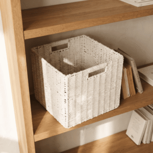 Cubo organizador ratán - blanco