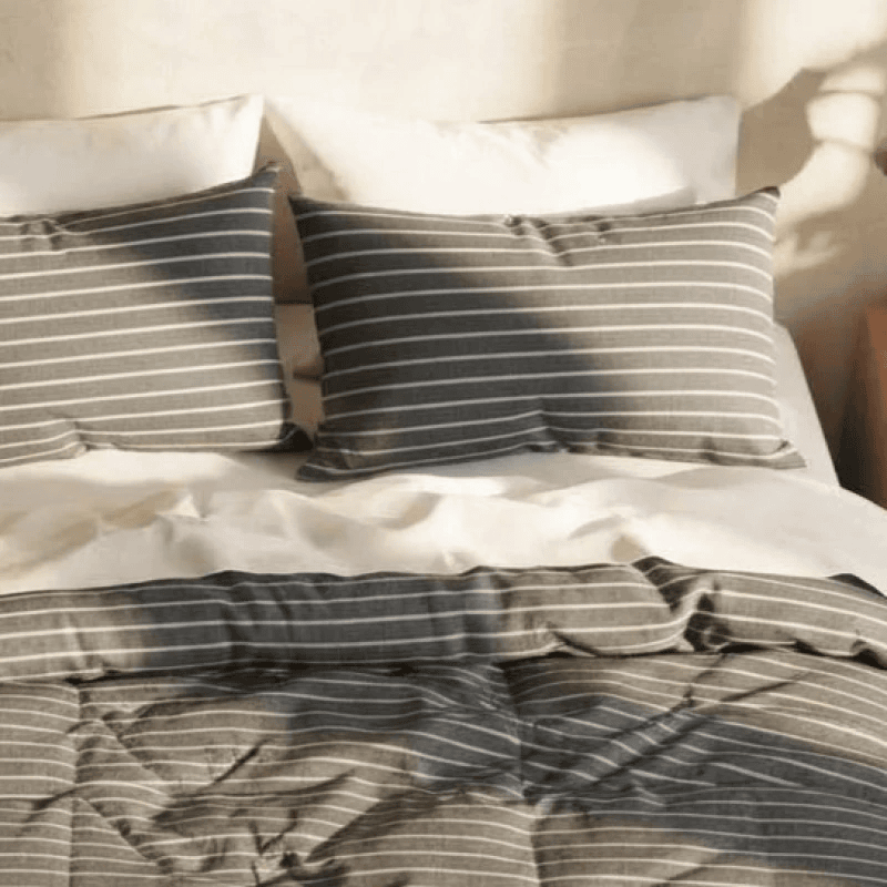 Funda nórdica de acolchado + 2 fundas de almohada de algodón