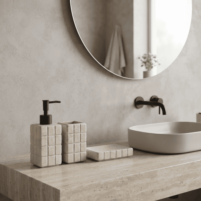Set accesorios para baño cerámica Mosaico pintitas - Imagen 3