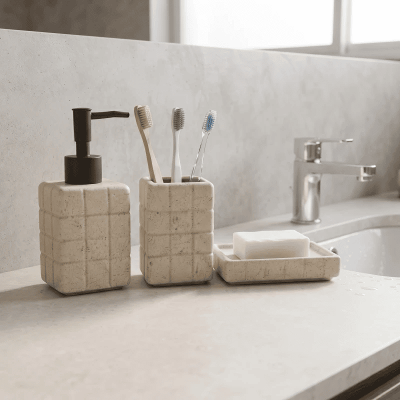 Set accesorios para baño cerámica Mosaico pintitas